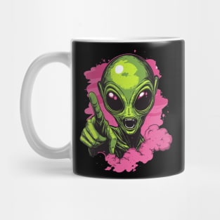 Cosmic Command: The Pointing Alien Mug